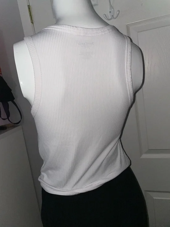 Juicy Couture White Rhinestone Logo Ribbed Tank Top - Picture 2 of 2